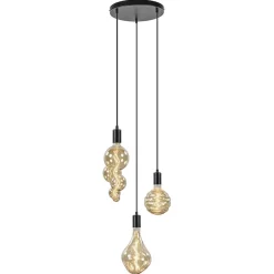Straluma Trendy 3-lichts hanglamp mat zwart exclusief lichtbron> Eetkamerverlichting|Hanglampen