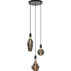 Straluma Trendy 3-lichts hanglamp mat zwart exclusief lichtbron> Eetkamerverlichting|Hanglampen