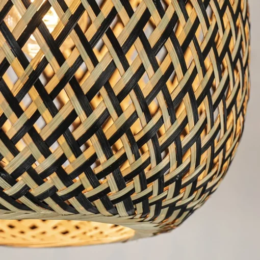 Straluma Trendy plafondlamp bamboe naturel/zwart> Woonkamerlampen|Tienerkamerlampen