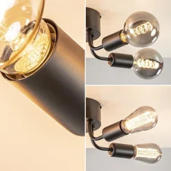 Straluma Trendy plafondlamp mat zwart exclusief lichtbron></noscript> Halverlichting|Plafondlampen