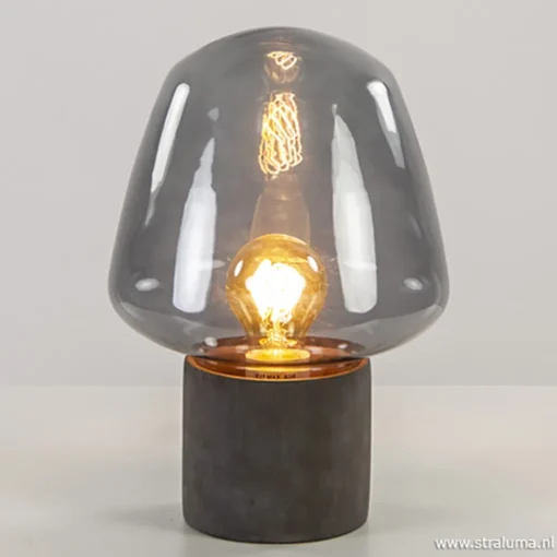 Straluma Trendy tafellamp met smokey glas> Woonkamerlampen|Slaapkamerlampen