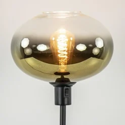 Straluma Trendy tafellamp zwart met glazen kap helder/goud></noscript> Tafellampen|Luxe Verlichting