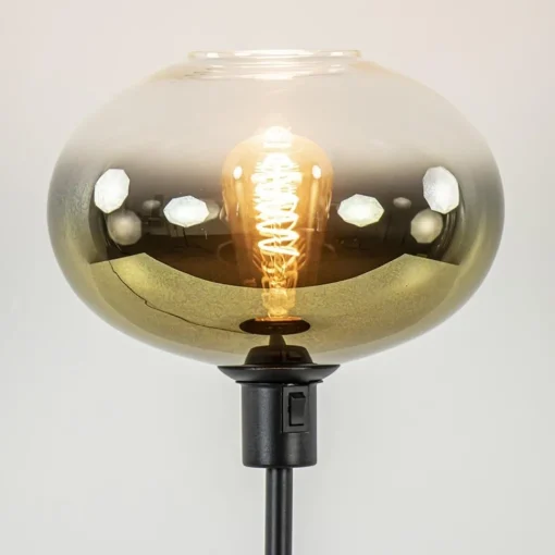 Straluma Trendy tafellamp zwart met glazen kap helder/goud> Tafellampen|Luxe Verlichting