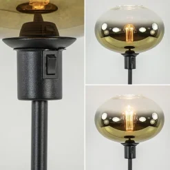 Straluma Trendy tafellamp zwart met glazen kap helder/goud></noscript> Tafellampen|Luxe Verlichting