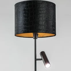 Straluma Trendy vloerlamp met kap zwart met goud></noscript> Vloerlampen|Lifestyle Verlichting