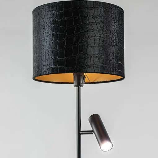 Straluma Trendy vloerlamp met kap zwart met goud> Vloerlampen|Lifestyle Verlichting