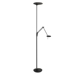Straluma Uplighter zwart met leeslamp - 2 x pushdimmer> Vloerlampen|Leeslampen