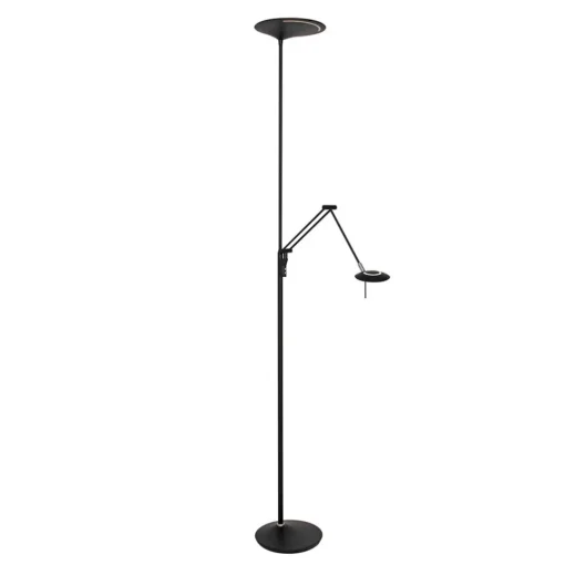 Straluma Uplighter zwart met leeslamp - 2 x pushdimmer> Vloerlampen|Leeslampen