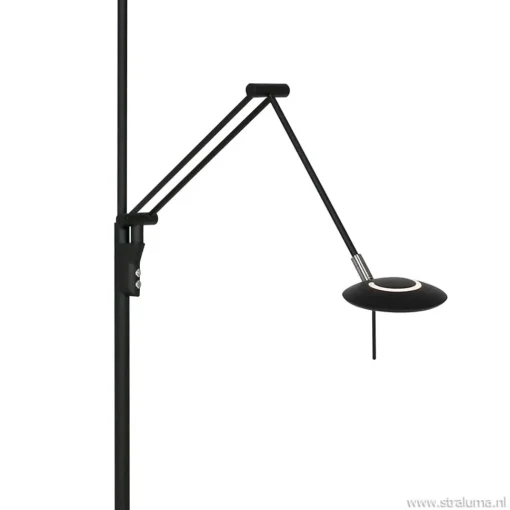 Straluma Uplighter zwart met leeslamp - 2 x pushdimmer> Vloerlampen|Leeslampen