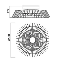 Straluma Ventilator Himalaya Mini hout remote cct></noscript> Plafondlampen|Plafondventilatoren met lamp