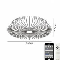 Straluma Ventilator Himalaya Wood remote+app> Plafondlampen|Plafondventilatoren met lamp