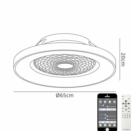 Straluma Ventilator Tibet hout/wit afst.bed. cct> Plafondlampen|Plafondventilatoren met lamp