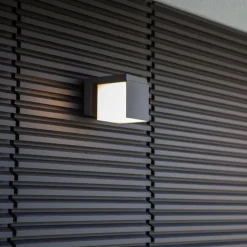 Straluma Verstelbare LED buitenlamp kubus donker grijs IP54></noscript> Wandlampen|Buitenlampen