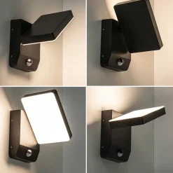 Straluma Verstelbare LED buitenlamp zwart IP54 met sensor></noscript> Wandlampen|Buitenlampen