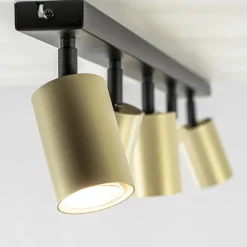 Straluma Verstelbare 5-lichts GU10 opbouwspot goud met zwart><noscript><img width=