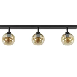 Straluma Verstelbare 3-lichts plafondlamp met amber glas> Slaapkamerlampen|Keukenverlichting
