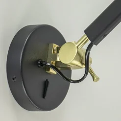 Straluma Verstelbare wandlamp mat zwart met gouden details></noscript> Wandlampen|Retro Verlichting