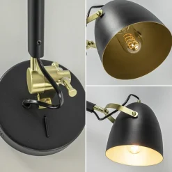 Straluma Verstelbare wandlamp mat zwart met gouden details></noscript> Wandlampen|Retro Verlichting