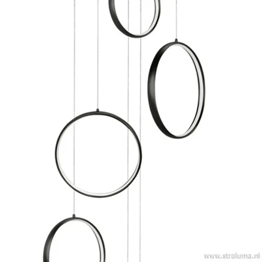 Straluma Vide hanglamp 8-L ringen zwart> Hanglampen|Videverlichting
