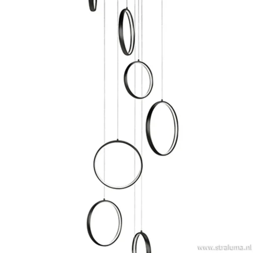Straluma Vide hanglamp 8-L ringen zwart> Hanglampen|Videverlichting