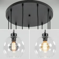 Straluma Videlamp / multipendel 9L zwart helder bolglas></noscript> Videverlichting|Pendel Lampen