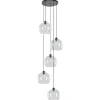 Straluma Videlamp / multipendel zwart met 5 helder glazen bollen> Videverlichting|Pendel Lampen