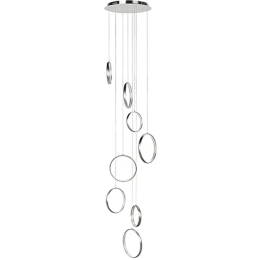 Straluma Videlamp Olympia nikkel 8 ringen> Hanglampen|Videverlichting