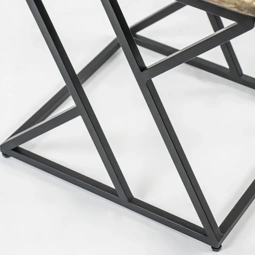 Straluma Vierkante bijzettafel zwart met mango hout> Bijzettafels