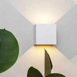 Straluma Vierkante buitenlamp wand wit IP54></noscript> Wandlampen|Buitenlampen