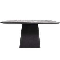 Straluma Vierkante eettafel zwart mango hout 150x150 cm> Eettafels