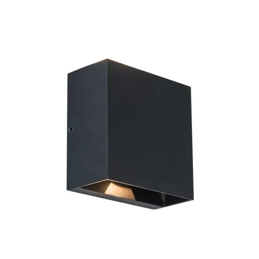 Straluma Vierkante LED buitenlamp wand zwart up+down> Buitenlampen