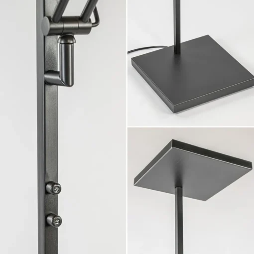 Straluma Vierkante uplighter zwart met verstelbare leesarm> Vloerlampen|Leeslampen