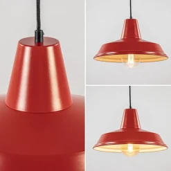 Straluma Vintage hanglamp rood met wit en zwart snoer></noscript> Woonkamerlampen|Tienerkamerlampen