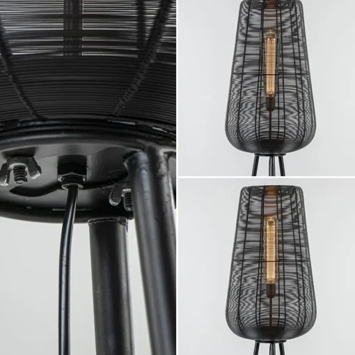 Straluma Vloerlamp Adeta driepoot draad zwart> Draadlampen|Driepoot lampen
