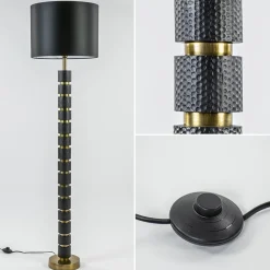 Straluma Vloerlamp Azoyu zwart/brons exclusief kap></noscript> Vloerlampen|Lampenvoeten
