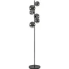 Straluma Vloerlamp Calcio 6l zwart + smoke glas> Woonkamerlampen|Vloerlampen