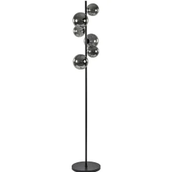 Straluma Vloerlamp Calcio 6l zwart + smoke glas> Woonkamerlampen|Vloerlampen