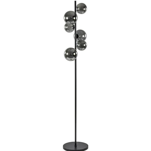 Straluma Vloerlamp Calcio 6l zwart + smoke glas> Woonkamerlampen|Vloerlampen