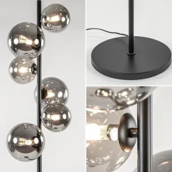 Straluma Vloerlamp Calcio 6l zwart + smoke glas></noscript> Woonkamerlampen|Vloerlampen
