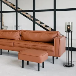 Straluma Vloerlamp cilinder mat zwart met smoke glazen kap><noscript><img width=