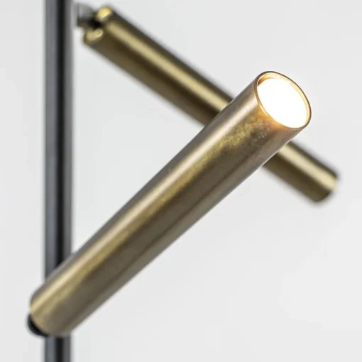 Straluma Vloerlamp Flute 2L zwart/brons 2xpushdim dtw> Vloerlampen|Leeslampen