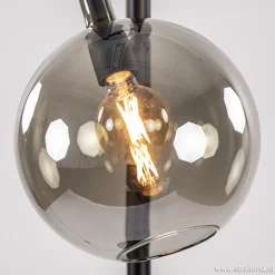Straluma Vloerlamp Globe 1L zwart/smoke glas 25cm></noscript> Slaapkamerlampen|Halverlichting