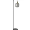 Straluma Vloerlamp Lekar zwart met smoke glas> Light and Living|Woonkamerlampen