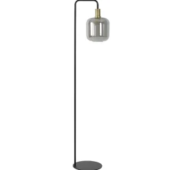 Straluma Vloerlamp Lekar zwart met smoke glas> Light and Living|Woonkamerlampen