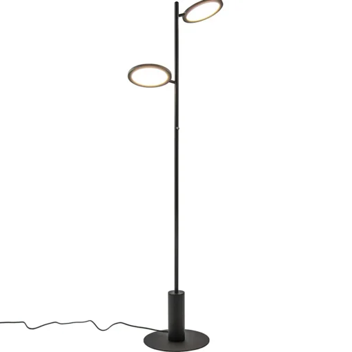 Straluma Vloerlamp 2-lichts zwart inclusief 3-standen dimbaar LED> Vloerlampen|Leeslampen