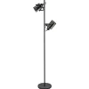 Straluma Vloerlamp mat zwart met titanium glazen kappen> Vloerlampen|Industriële Verlichting