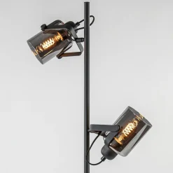 Straluma Vloerlamp mat zwart met titanium glazen kappen></noscript> Vloerlampen|Industriële Verlichting