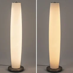 Straluma Vloerlamp Terra nikkel/wit glas dtw> Halverlichting|Vloerlampen