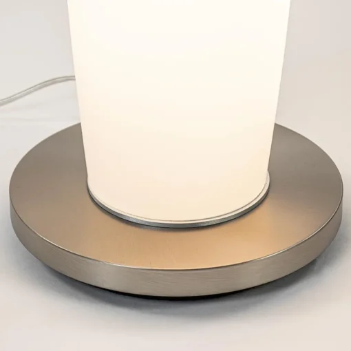 Straluma Vloerlamp Terra nikkel/wit glas dtw> Halverlichting|Vloerlampen
