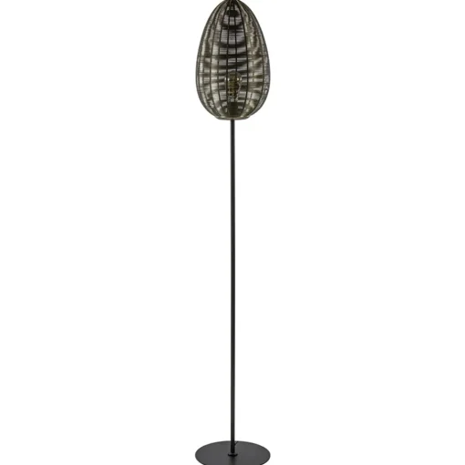 Straluma Vloerlamp Yaelle antiek brons met zwarte voet> Draadlampen|Light and Living